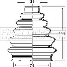 First Line FCB2327 - Пыльник, приводной вал autosila-amz.com