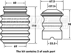 First Line FPK7009 - Пылезащитный комплект, амортизатор autosila-amz.com