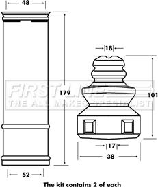 First Line FPK7004 - Пылезащитный комплект, амортизатор autosila-amz.com