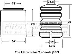 First Line FPK7021 - Пылезащитный комплект, амортизатор autosila-amz.com