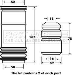 First Line FPK7118 - Пылезащитный комплект, амортизатор autosila-amz.com