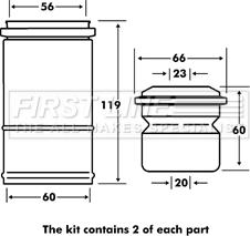 First Line FPK7117 - Пылезащитный комплект, амортизатор autosila-amz.com