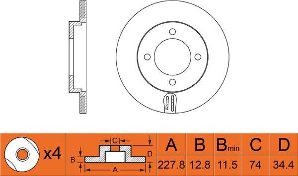 FIT FR0449V - Тормозной диск autosila-amz.com