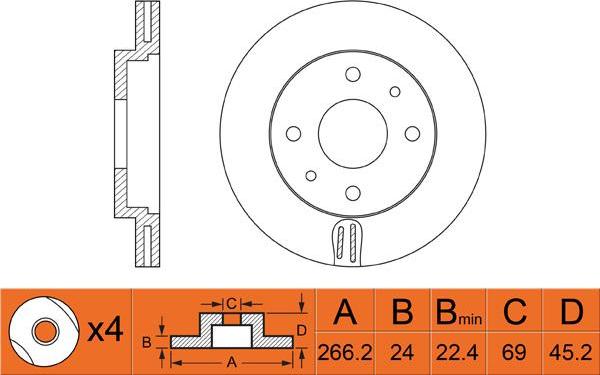 FIT FR0444 - Тормозной диск autosila-amz.com