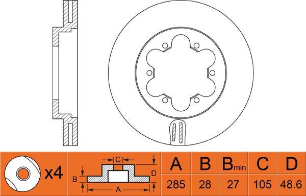 FIT FR0441V - Тормозной диск autosila-amz.com