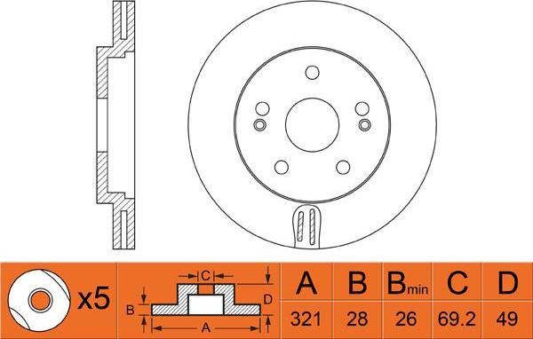 FIT FR0459V - Тормозной диск autosila-amz.com