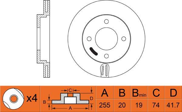 FIT FR0455V - Тормозной диск autosila-amz.com