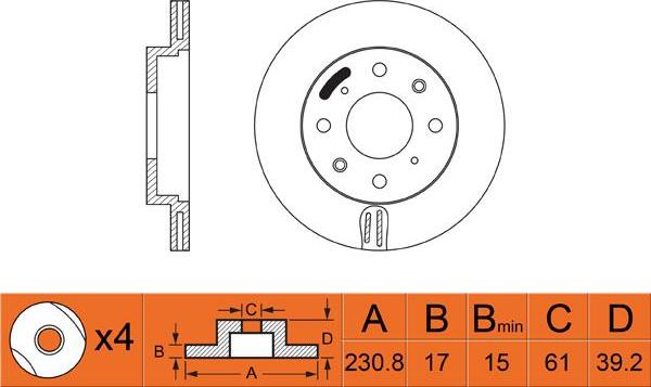 FIT FR0460V - Тормозной диск autosila-amz.com