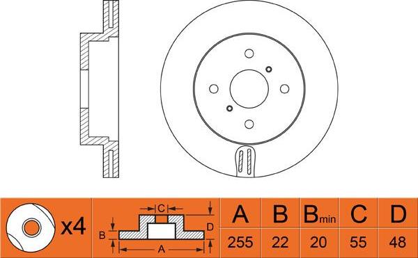 FIT FR0474V - Тормозной диск autosila-amz.com