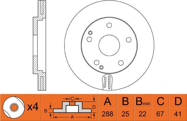 FIT FR0471V - Тормозной диск autosila-amz.com