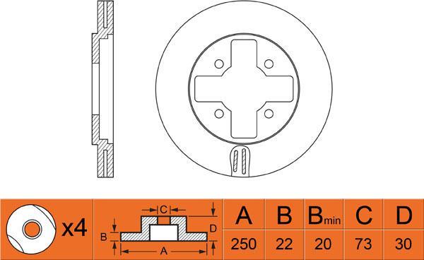 FIT FR0560V - Тормозной диск autosila-amz.com