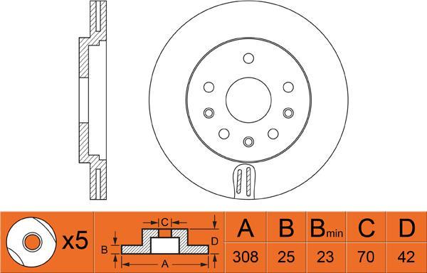 FIT FR0502V - Тормозной диск autosila-amz.com