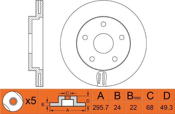 FIT FR0526V - Тормозной диск autosila-amz.com