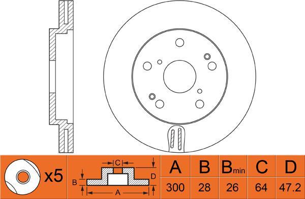 FIT FR0523V - Тормозной диск autosila-amz.com