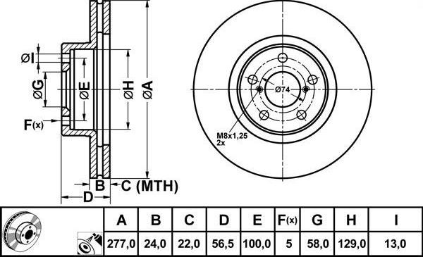 FIT FR0120V - Тормозной диск autosila-amz.com