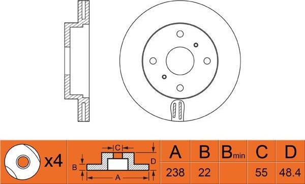 FIT FR0361V - Тормозной диск autosila-amz.com