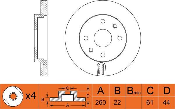 FIT FR0300V - Тормозной диск autosila-amz.com