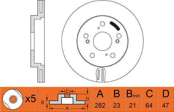 FIT FR0330V - Тормозной диск autosila-amz.com