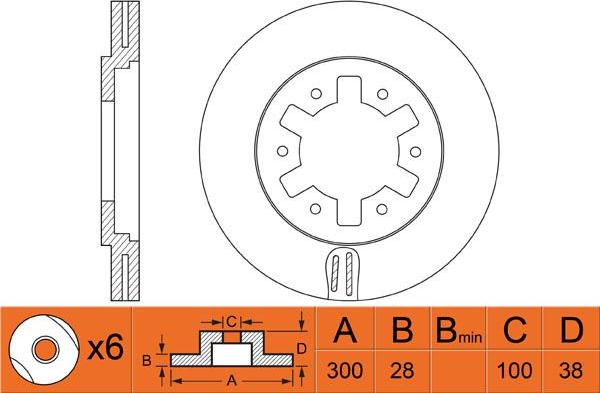 FIT FR0338V - Тормозной диск autosila-amz.com