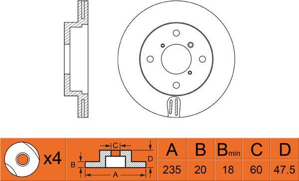 FIT FR0242V - Тормозной диск autosila-amz.com