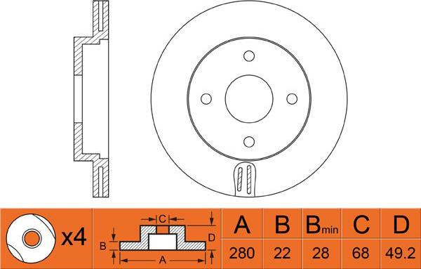 FIT FR0258V - Тормозной диск autosila-amz.com