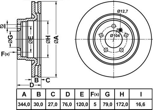 FIT FR1065V - Тормозной диск autosila-amz.com