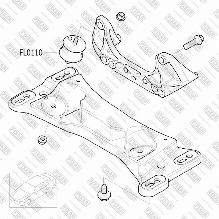 Fixar FL0110 - Подушка, опора, подвеска двигателя autosila-amz.com