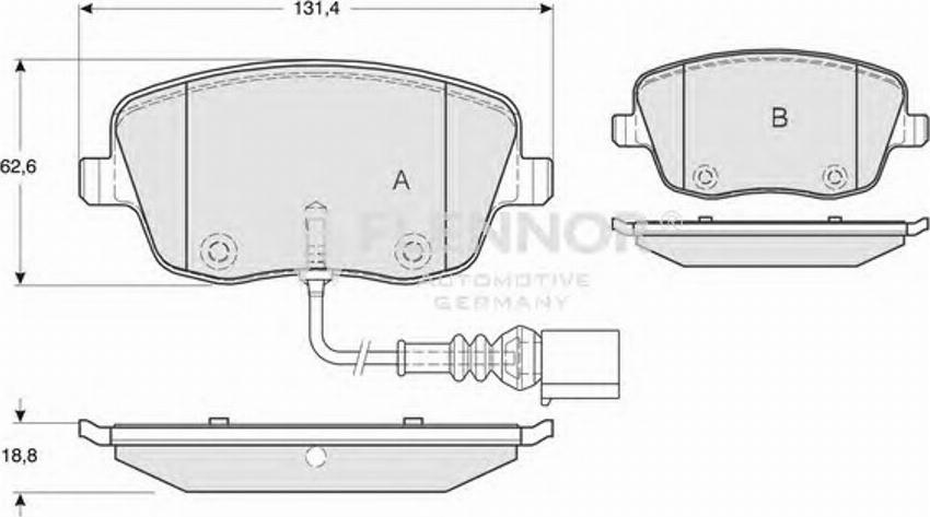 Flennor FB210844 - Тормозные колодки, дисковые, комплект autosila-amz.com