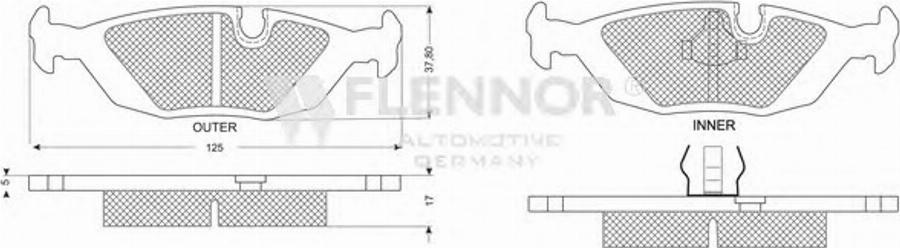 Flennor FB210236 - Тормозные колодки, дисковые, комплект autosila-amz.com