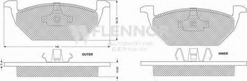 Flennor FB210225 - Тормозные колодки, дисковые, комплект autosila-amz.com