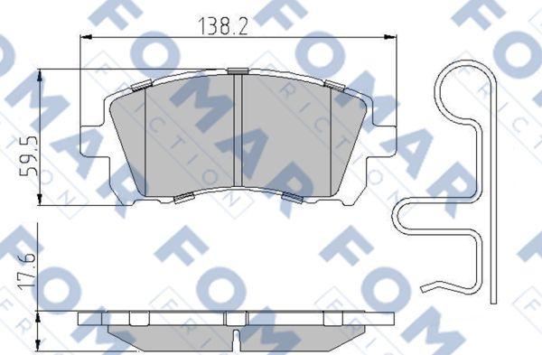 FOMAR Friction FO 994581 - Тормозные колодки, дисковые, комплект autosila-amz.com