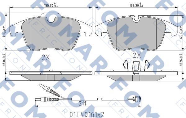 FOMAR Friction FO 996081 - Тормозные колодки, дисковые, комплект autosila-amz.com