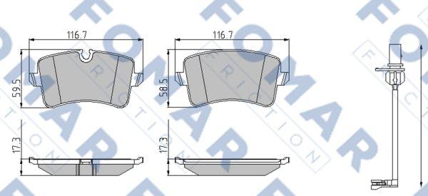 FOMAR Friction FO 998781 - Тормозные колодки, дисковые, комплект autosila-amz.com