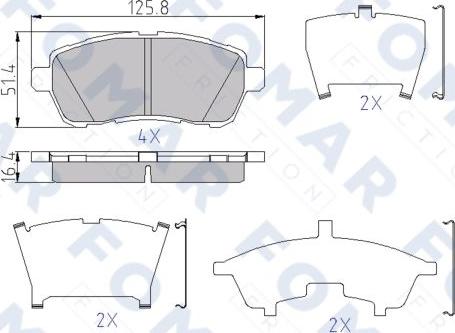 FOMAR Friction FO 958581 - Тормозные колодки, дисковые, комплект autosila-amz.com