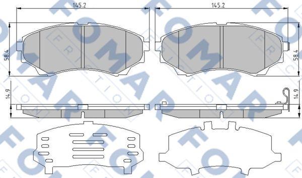 FOMAR Friction FO 969181 - Тормозные колодки, дисковые, комплект autosila-amz.com