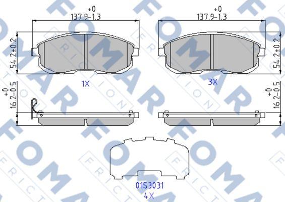 FOMAR Friction FO 969381 - Тормозные колодки, дисковые, комплект autosila-amz.com