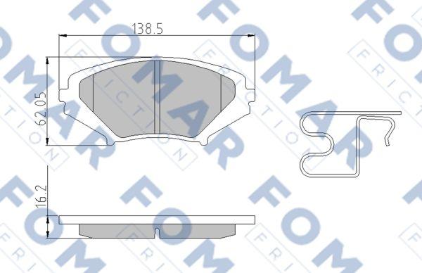 FOMAR Friction FO 968881 - Тормозные колодки, дисковые, комплект autosila-amz.com