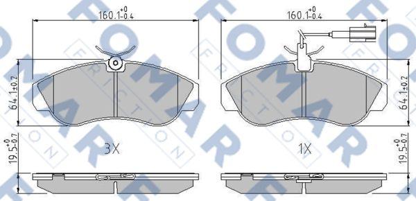 FOMAR Friction FO 909681 - Тормозные колодки, дисковые, комплект autosila-amz.com