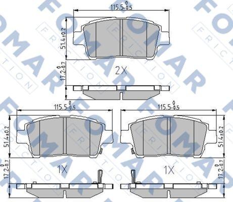 FOMAR Friction FO 909381 - Тормозные колодки, дисковые, комплект autosila-amz.com