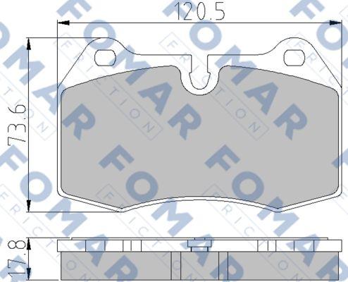 FOMAR Friction FO 904981 - Тормозные колодки, дисковые, комплект autosila-amz.com