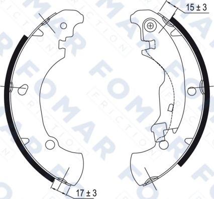 FOMAR Friction FO 9044 - Комплект тормозных колодок, барабанные autosila-amz.com