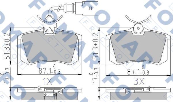 FOMAR Friction FO 904581 - FO 904581 колодки дисковые задние!\ VW Sharan 00>/Polo 1.4-1.9TDi 01-03 autosila-amz.com