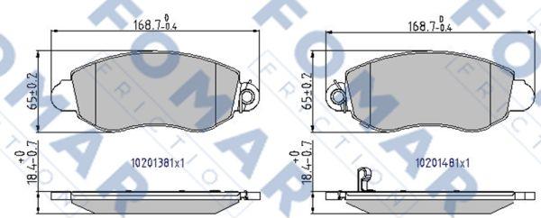 FOMAR Friction FO 904881 - Тормозные колодки, дисковые, комплект autosila-amz.com