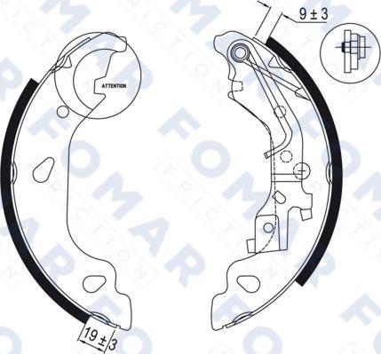 FOMAR Friction FO 9056 - Комплект тормозных колодок, барабанные autosila-amz.com