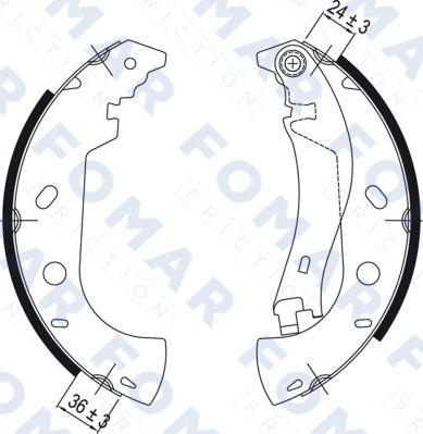 FOMAR Friction FO 9050 - Комплект тормозных колодок, барабанные autosila-amz.com