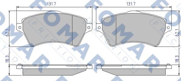 FOMAR Friction FO 905881 - Тормозные колодки, дисковые, комплект autosila-amz.com