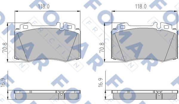 FOMAR Friction FO 906681 - Тормозные колодки, дисковые, комплект autosila-amz.com