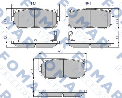 FOMAR Friction FO 903481 - Тормозные колодки, дисковые, комплект autosila-amz.com