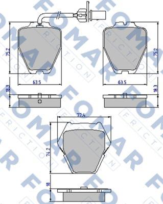 FOMAR Friction FO 903581 - Тормозные колодки, дисковые, комплект autosila-amz.com