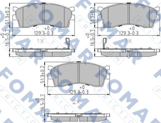 FOMAR Friction FO 907081 - Тормозные колодки, дисковые, комплект autosila-amz.com